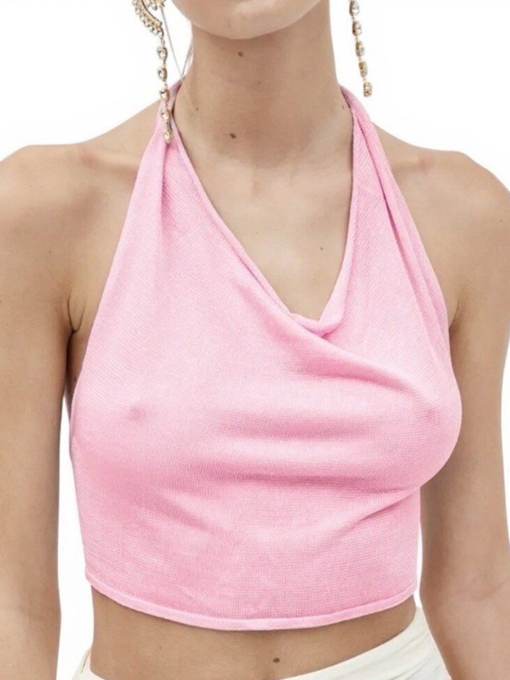 AYA MUSE Cinnabar Halter Top In Light Pink